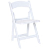 White Padded Resin Folding Chair